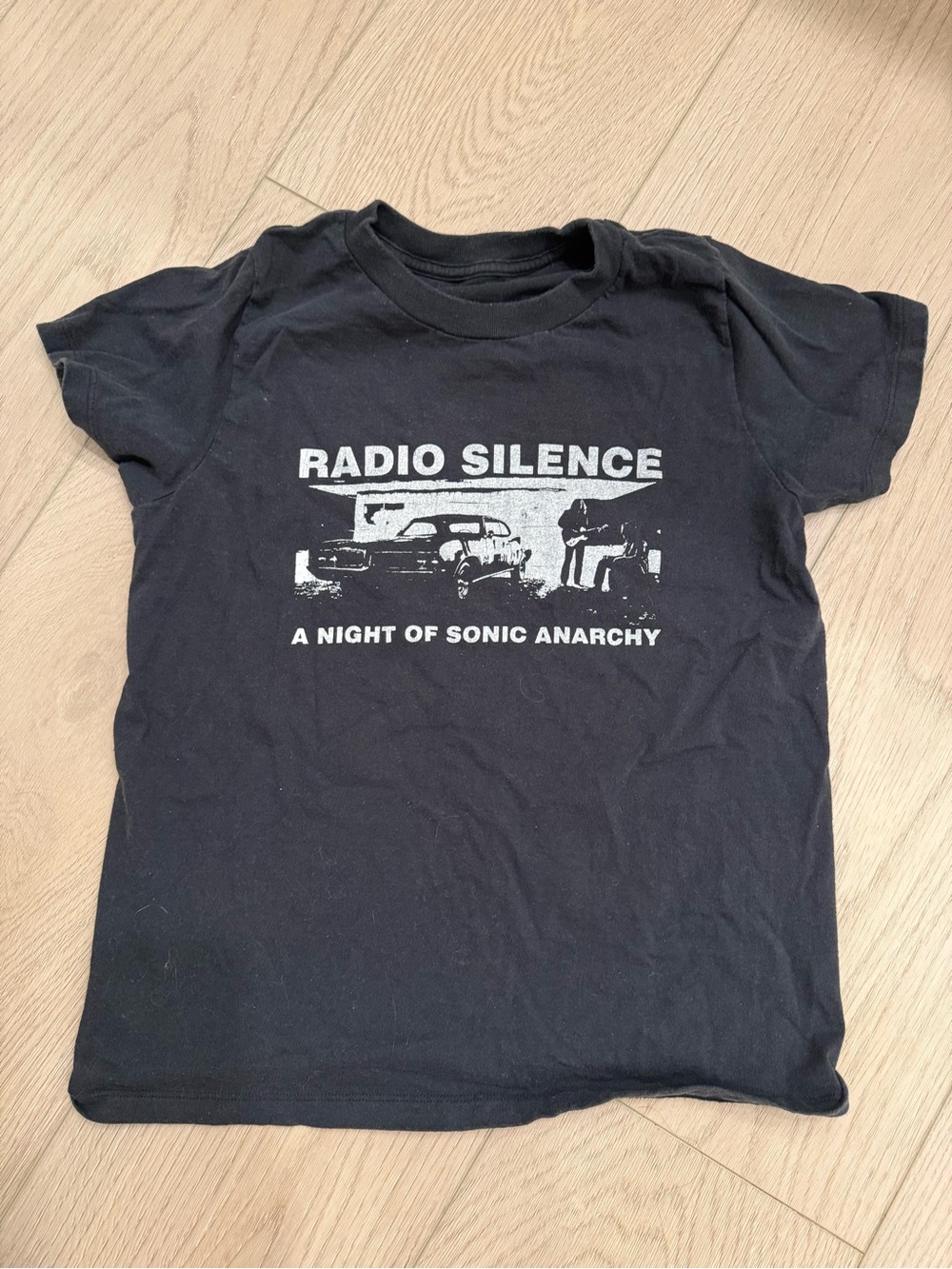 Brandy Melville Black Radio Silence Graphic Tee